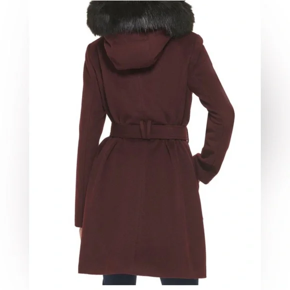 Cole Haan Signature Faux Fur Trim Wool Blend Jacket, BRAND NEW, Size 14, $375 - Picture 5 of 14